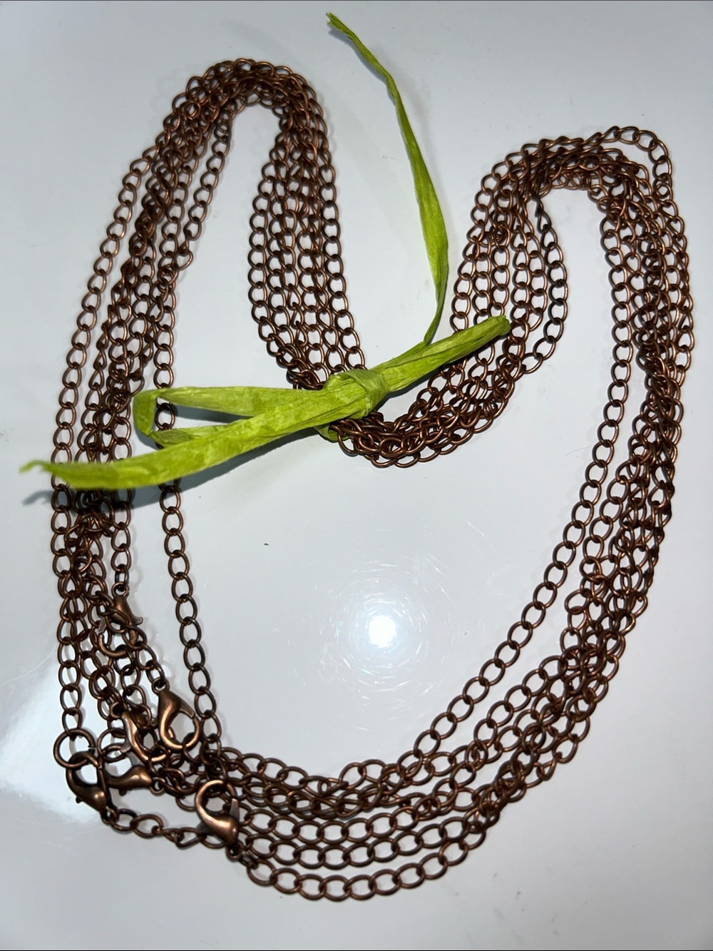 Artisan Handmade Set Of 6 Solid Copper Chains For Jewelry Making